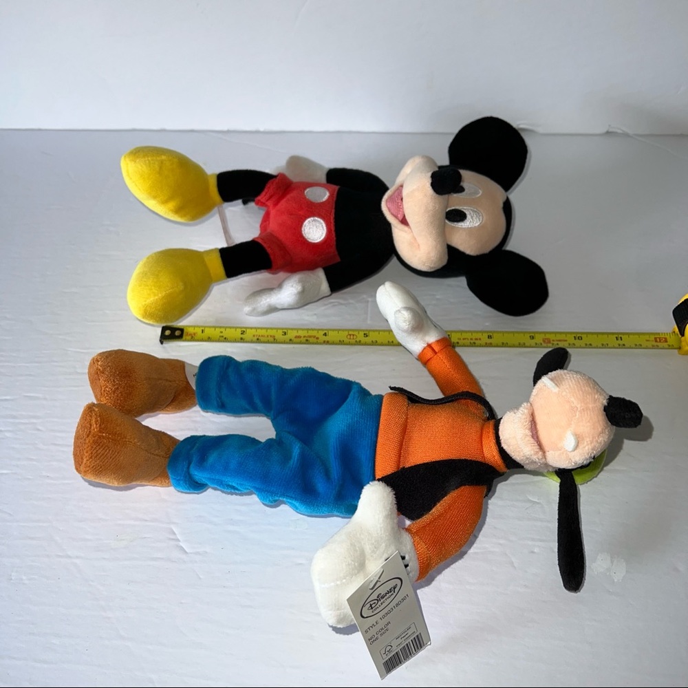 Disney Collection Goofy (with tags) and Mickey Mouse 10" Plush Stuffed Toy Lot - Picture 6 of 12